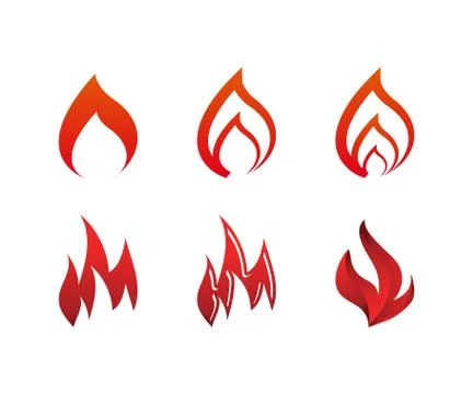 Collection of fire logo icon template Stock Illustration