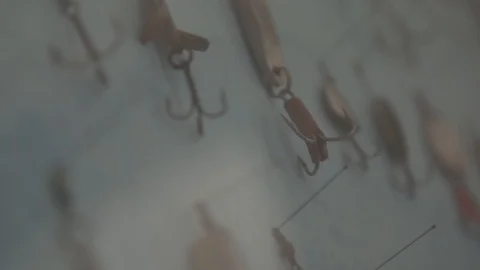 Collection of fish hooks Video stock 89531341