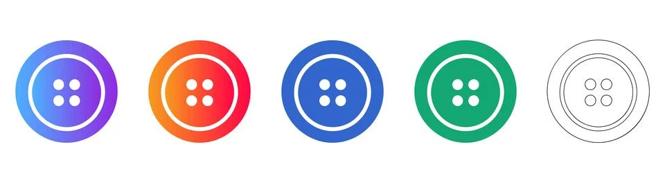 Collection of Five Button Icons Stock Illustration