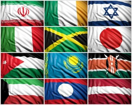 Collection of  flags Stock Illustration