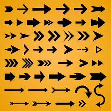 Collection of flat arrows Stock Illustration