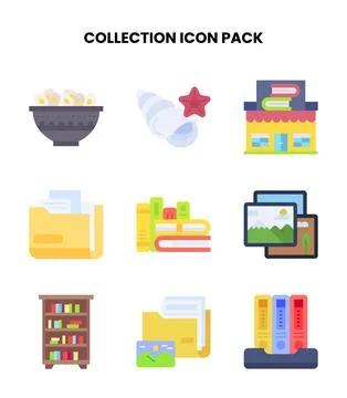 Collection Flat Bundle Icons Pack Stockillustratie