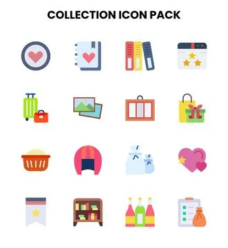 Collection Flat Collection Icons Pack イラスト素材