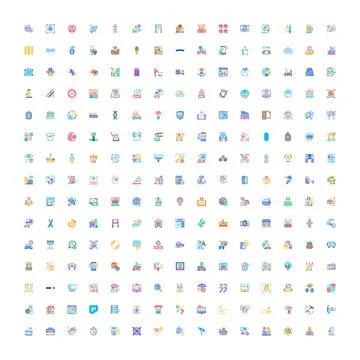 Collection of flat design colorful user interface icons 스톡 일러스트