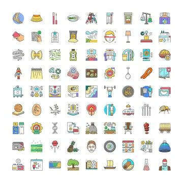 Collection of flat design colorful vector icons Illustrazione stock