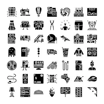 Collection of flat design geometric graphic icons Stock Illustration
