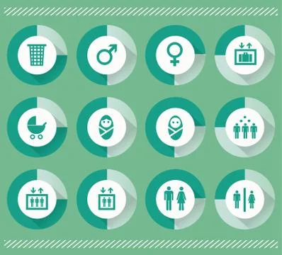 Collection of flat icons Stock Illustration