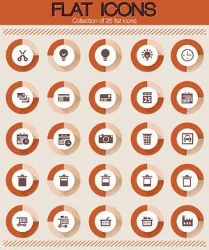 Collection of flat icons Illustrazione stock