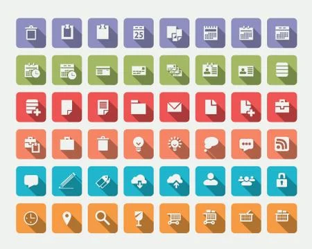 Collection of flat icons Stock Illustration