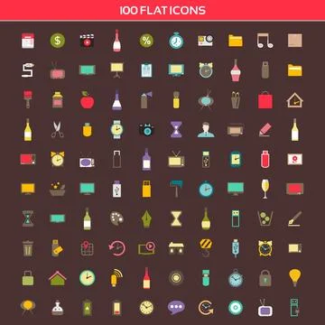 Collection flat icons Stock Photos