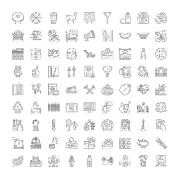 Collection of flat outline web design icons イラスト素材