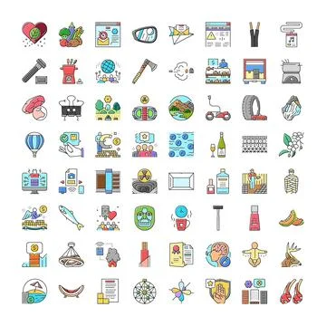 Collection of flat outline web design icons Illustrazione stock