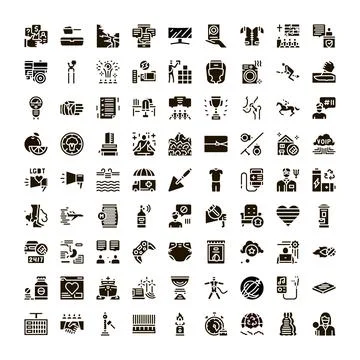 Collection of flat style general purpose icons 스톡 일러스트