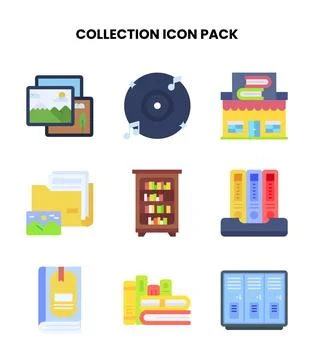 Collection Flat SVG Icons Pack Stockillustratie