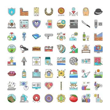 Collection of flat vector illustrations for various concepts 스톡 일러스트