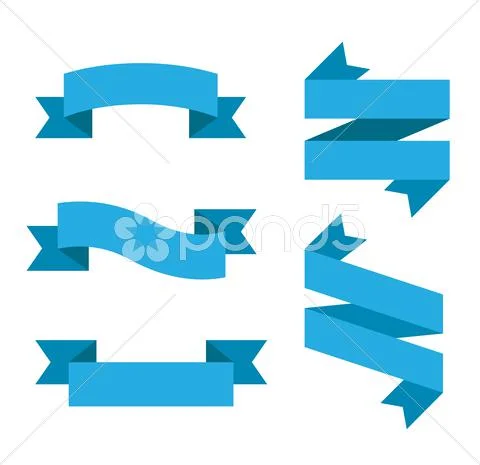 Collection of flat vector ribbon labels Stock Illustration