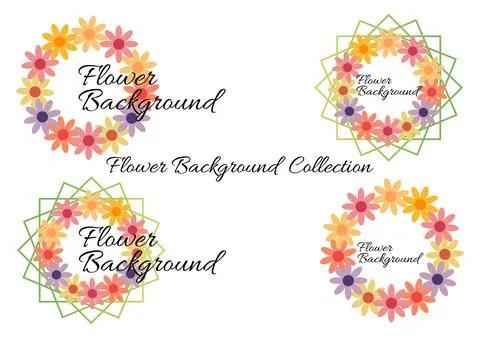 Collection of floral backgrounds Stock Illustration