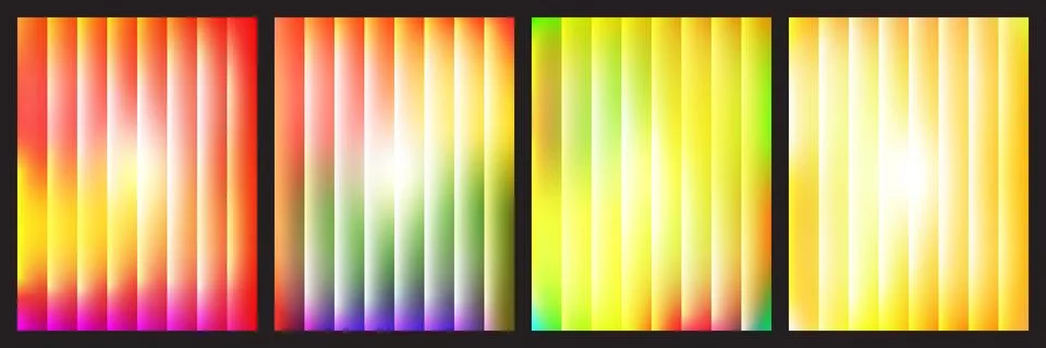 A collection of four abstract backgrounds featuring vertical gradient stripes Stock Illustration