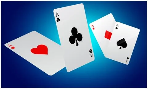 Collection of four aces on abstract background Stock Illustration