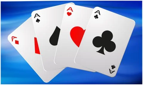 Collection of four aces on abstract background Stock Illustration