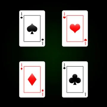 Collection of four aces - playing cards Stock Illustration