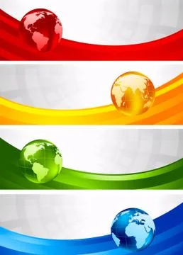 Collection of four banners Stock Illustration