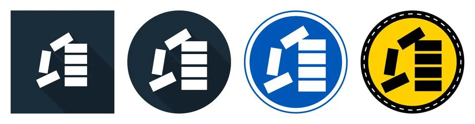 Collection of Four Bold Stack Icons for Creative Design and Branding Illustrazione stock