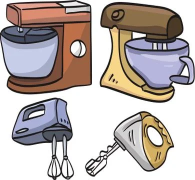 Collection of four different mixers Stock Illustration