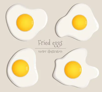 Collection of four fried eggs vector illustration Stock Illustration