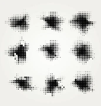 Collection of four ink splats Stock Illustration