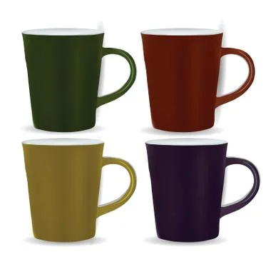 Collection of four mugs Stock Illustration