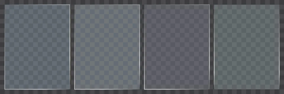A collection of four rectangular glass panels with subtle reflections and thi Stock Illustration