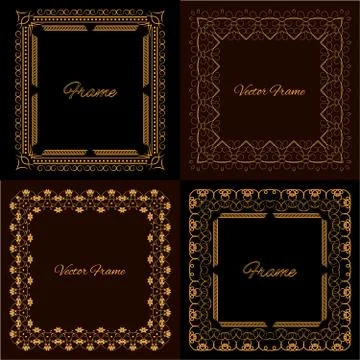 Collection of four stylish elegant frame Stockillustratie