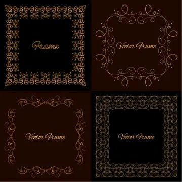Collection of four stylish elegant frame Illustration