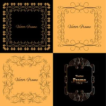 Collection of four stylish elegant frame Illustration