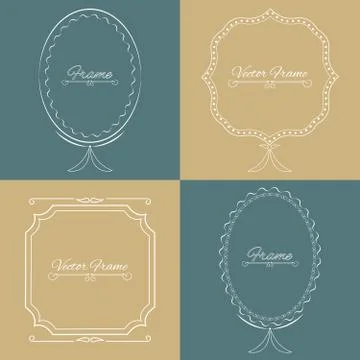 Collection of four stylish elegant frame 스톡 일러스트