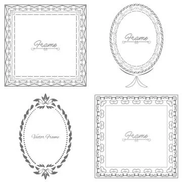 Collection of four stylish elegant frame Illustration