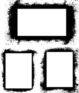 Collection of frames, a black and white photo  frames set rectangle shape Stock Illustration