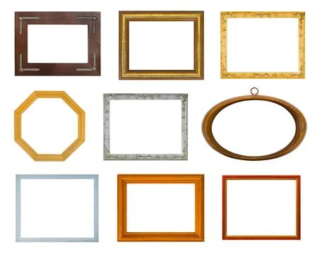 Collection of frames Collection of frames isolated on white background Cop... Stock Photos