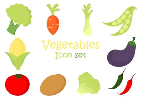 Collection of fresh vegetable illustrations Stock Illustration