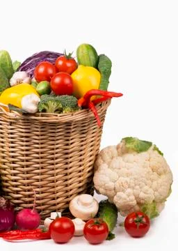 Collection of fresh vegetables Stock Photos
