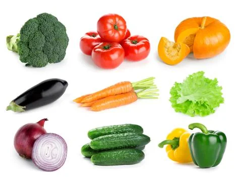 Collection of fresh vegetables Stock Photos