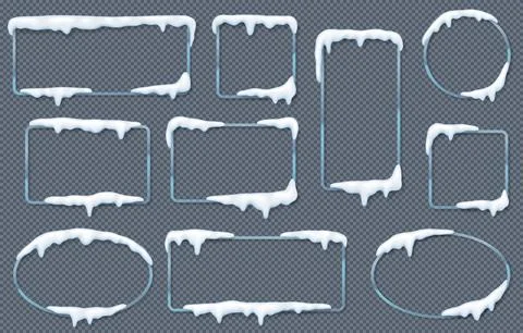 Collection of Frosted Snow Frames Stock Illustration