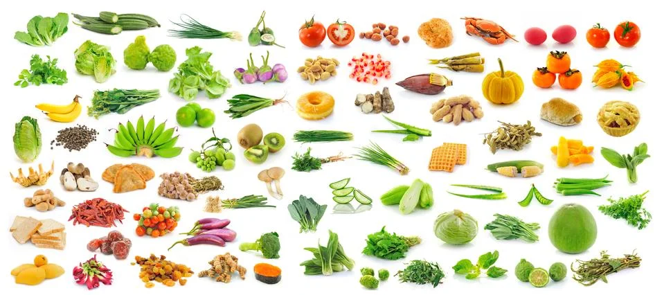 Collection of fruit and vegetables Stock Illustration