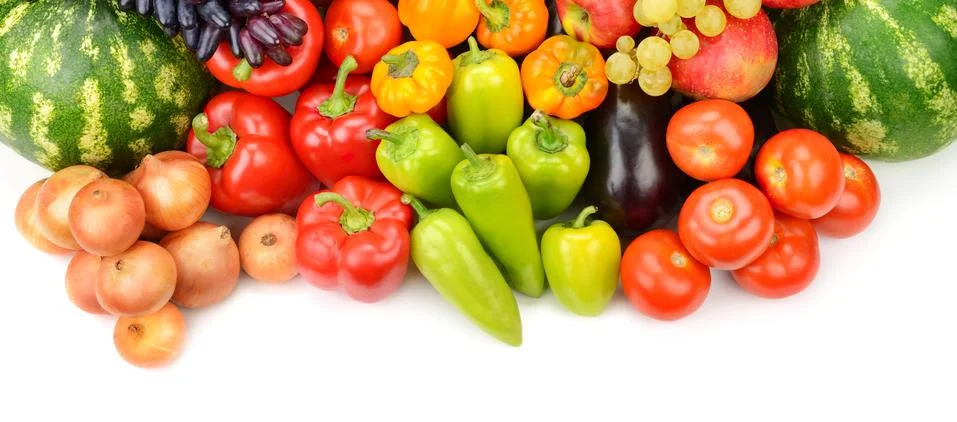 Collection of fruit and vegetables Fotos Stock