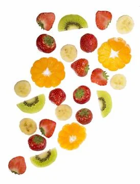 Collection of fruit isolated on white background Stock Photos