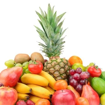 Collection fruit with pineapple Fotos Stock