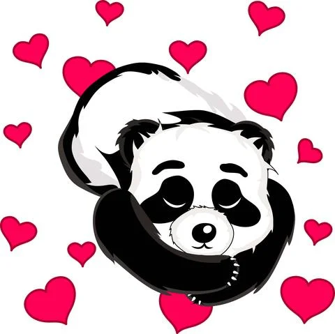Collection of funny pandas Stock Illustration