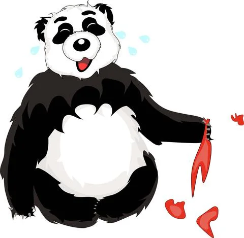 Collection of funny pandas Stock Illustration