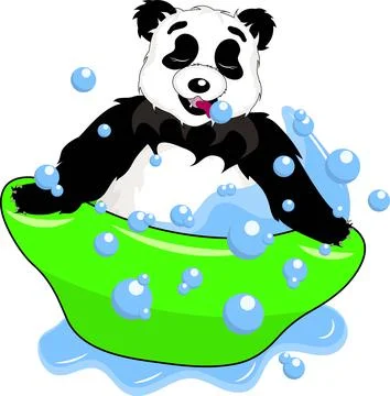 Collection of funny pandas Stock Illustration